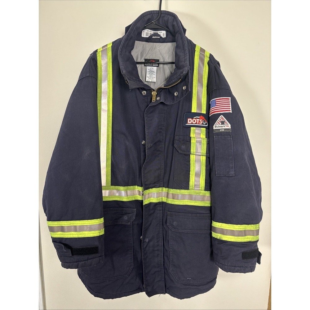 Bulwark JLPCNV HI-VIS Flame Resistant Quilted  Parka Men's Jacket Sz XL -RG